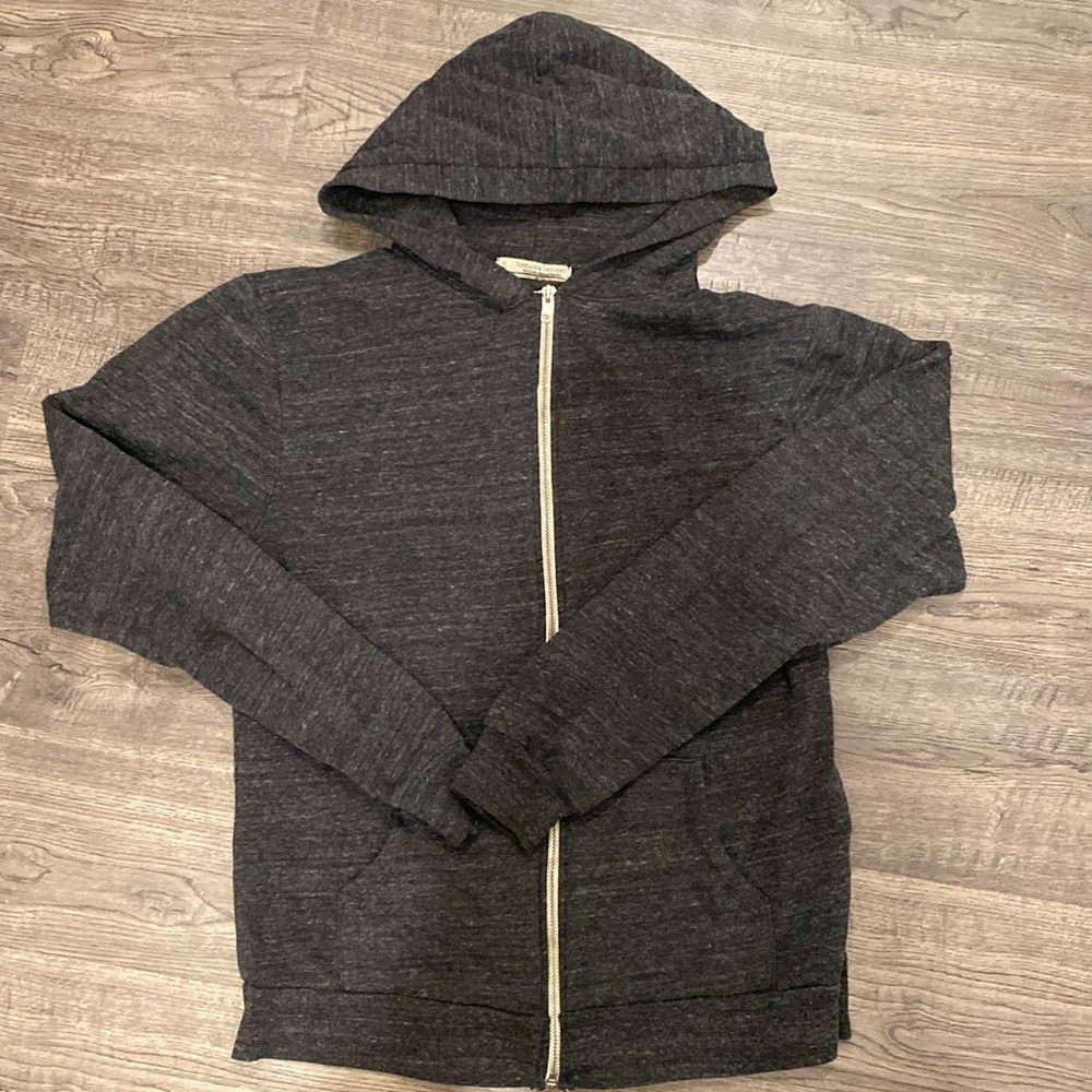 Threads 4 Thought full zip up hoodie dark grey size small